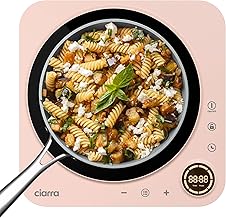 CIARRA CATIH1A-P Portable Induction Cooktop, Slim Single Electric Countertop Burner with Sensor Touch and Digital time, Pink